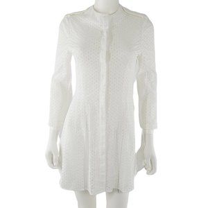 Alexander Mc Queen White Eyelet Asymmetric Dress